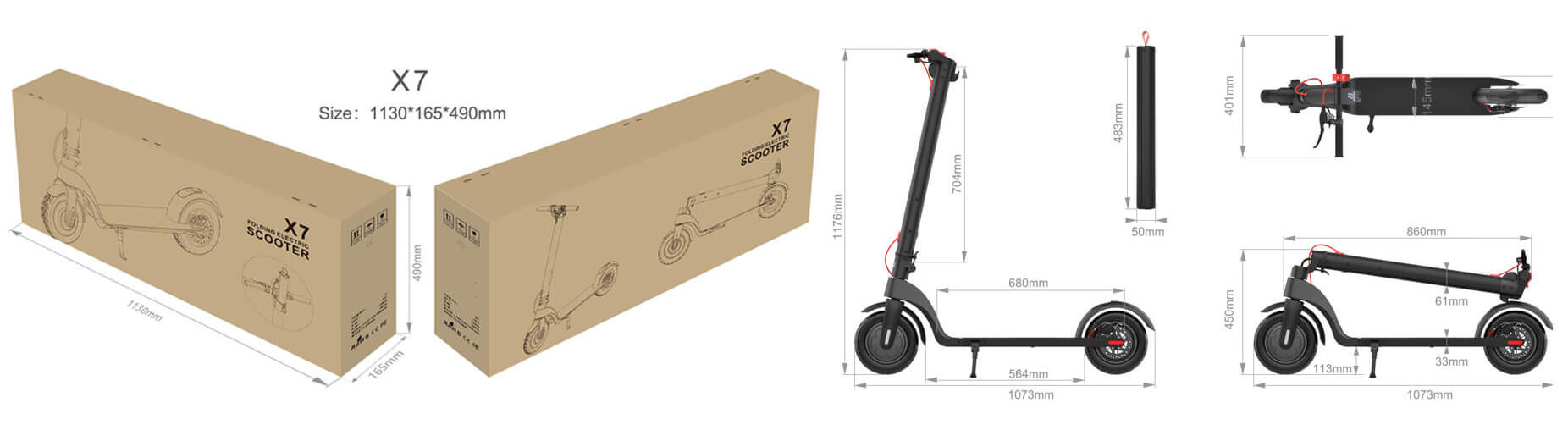 HX X7 scooter package