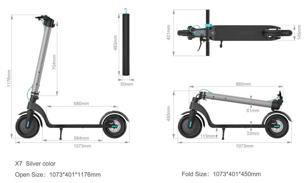 X7 electric scooter packing